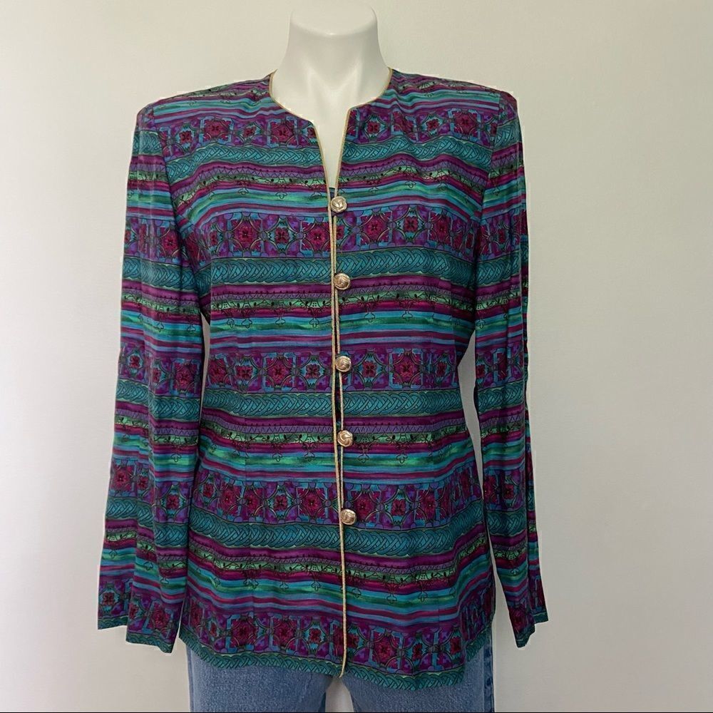 Lady Carol Vintage 80s Teacher Blazer Blouse